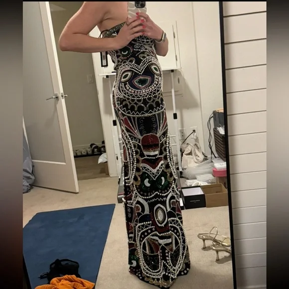 Alice + Olivia Beaded Delora Gown - like new - Picture 5 of 6